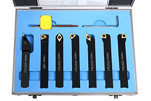 Accusize Industrial Tools 5/8'' Shank 7 Pc Indexable Carbide Turning Tool Set In Fitted Box, 2387-2005 #TOP1