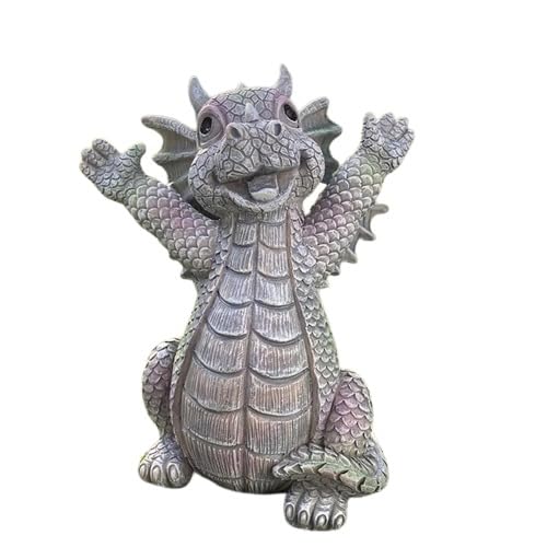 Havilah� Garden Statue Dragon Statue Resin Ornament Dragon Shape Sculpture Dancing Dragon