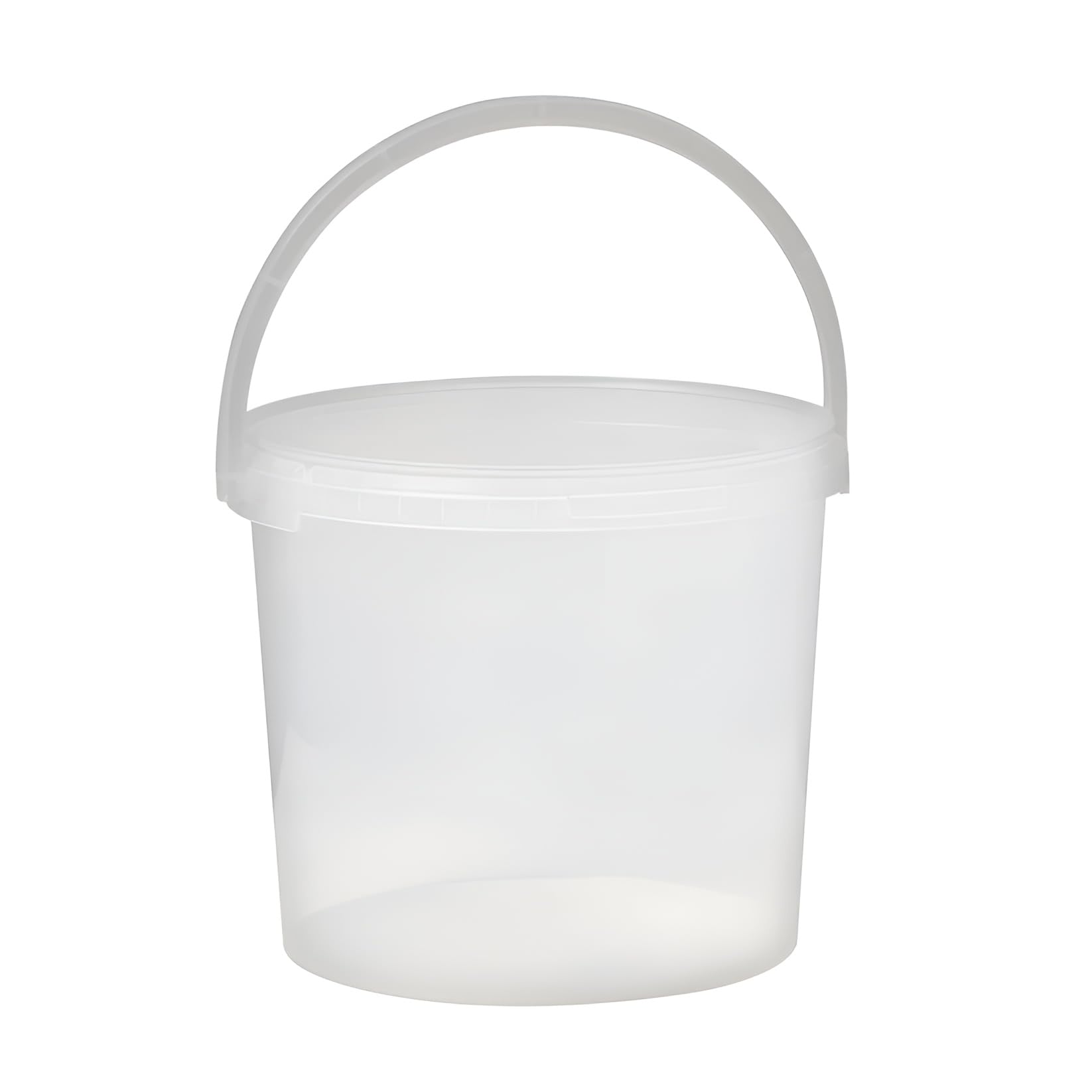 3 x 5L Plastic Bucket Pail + Handle & Lid - Heavy Duty ¦ Food Grade BPA Free ¦ Multi-use Fermentation Feed Dry Food Liquid Chemicals Hydroponics Storage Container CLEAR