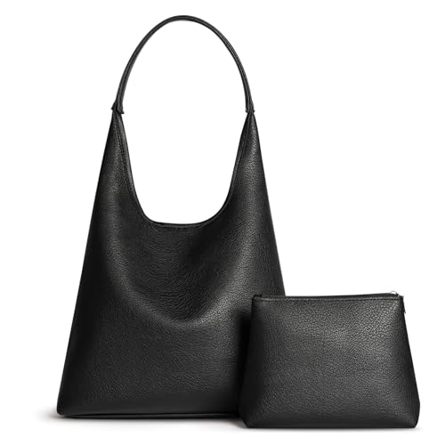 Large Slouchy Vegan Leather Hobo Bag