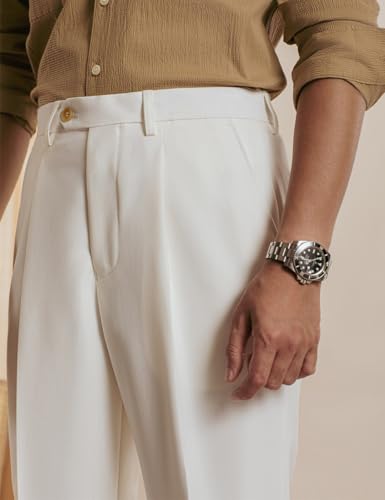 Men's Classic Fit Pleated Front Dress Pant Bussiness Suit Trousers3