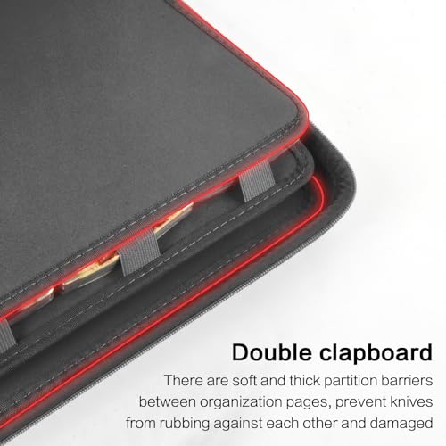Image of Knife Display Case for 64+ Pocket Knives and Folding Models with Handle | Knives Organized Carrier, Butterfly and EDC Mini Models, Outdoor Survival Tactical Collection Storage, Grey