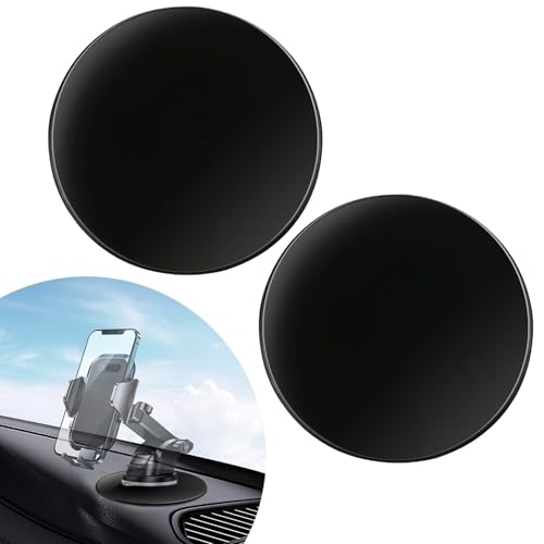 tinshow 2 Stücke 80mm armaturenbrett Klebepads Suction Cup Mounting Plates with 3m Adhesive Universal Car Armaturenbrett Klebepads Für GPS-Tablet-Autotelefonhalter-Basis, Klebriger Klebstoff