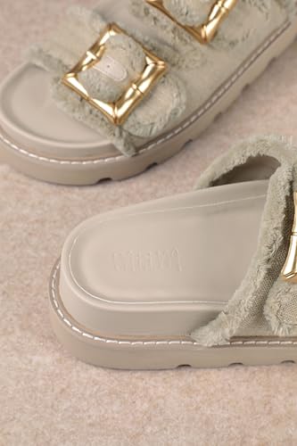 Mi.iM Carlotta Cozy Buckled Lined Mules4