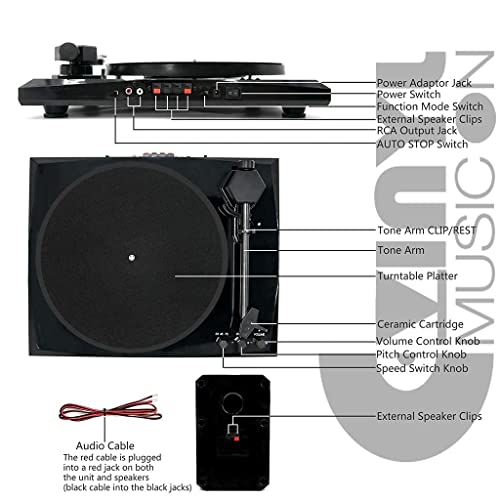 Tourne-Disque phonographe, Lecteur de Vinyle avec 2 Haut-parleurs stéréo séparés, Tourne-Disque Bluetooth, système HiFi… - Les Beatles, Paul McCartney, John Lennon, RIngo Starr, George Harrison Tourne-Disque phonographe, Lecteur de Vinyle avec 2 Haut-parleurs stéréo séparés, Tourne-Disque Bluetooth, système HiFi… – Image 4