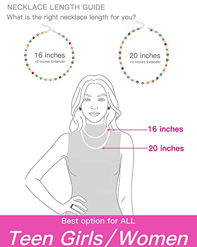 Genuine Pearl Necklace for Teen Girls/Women/Men, 16 Inches Choker/ 20 Inches Necklace, Unique Jewelry Gifts3