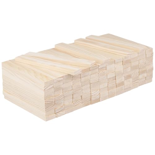 CHUIFAI 120 Stück Holzklötzchen zum Basteln 22x8x160mm, Bastelholz Klötzchen Holzleisten Lang, Bastelklötzchen zum Basteln für Modellbau, DIY Handwerk, Dekoration