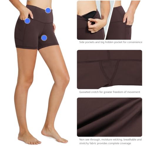 Image of baleaf Women's High Waist Biker Shorts with 3 Pockets