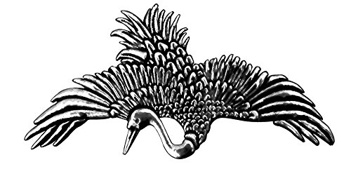 Crane Hair Clip, Small Hand Crafted Metal Barrette Made in the USA with a 60mm Imported French Clip by Oberon Design