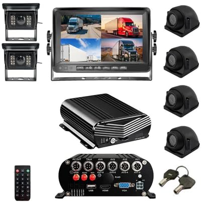 Falcon Eye Electronics Multi Cam Live Streaming 3-8 Cam System (6 Cam w/ 1TB Memory: (1) Black Box, (1) LCD, (4) HD cams, (2) Side cams (1) 9ft Cable, (2) 16ft Cable, (2) 32ft Cable, (1) 49ft Cable)