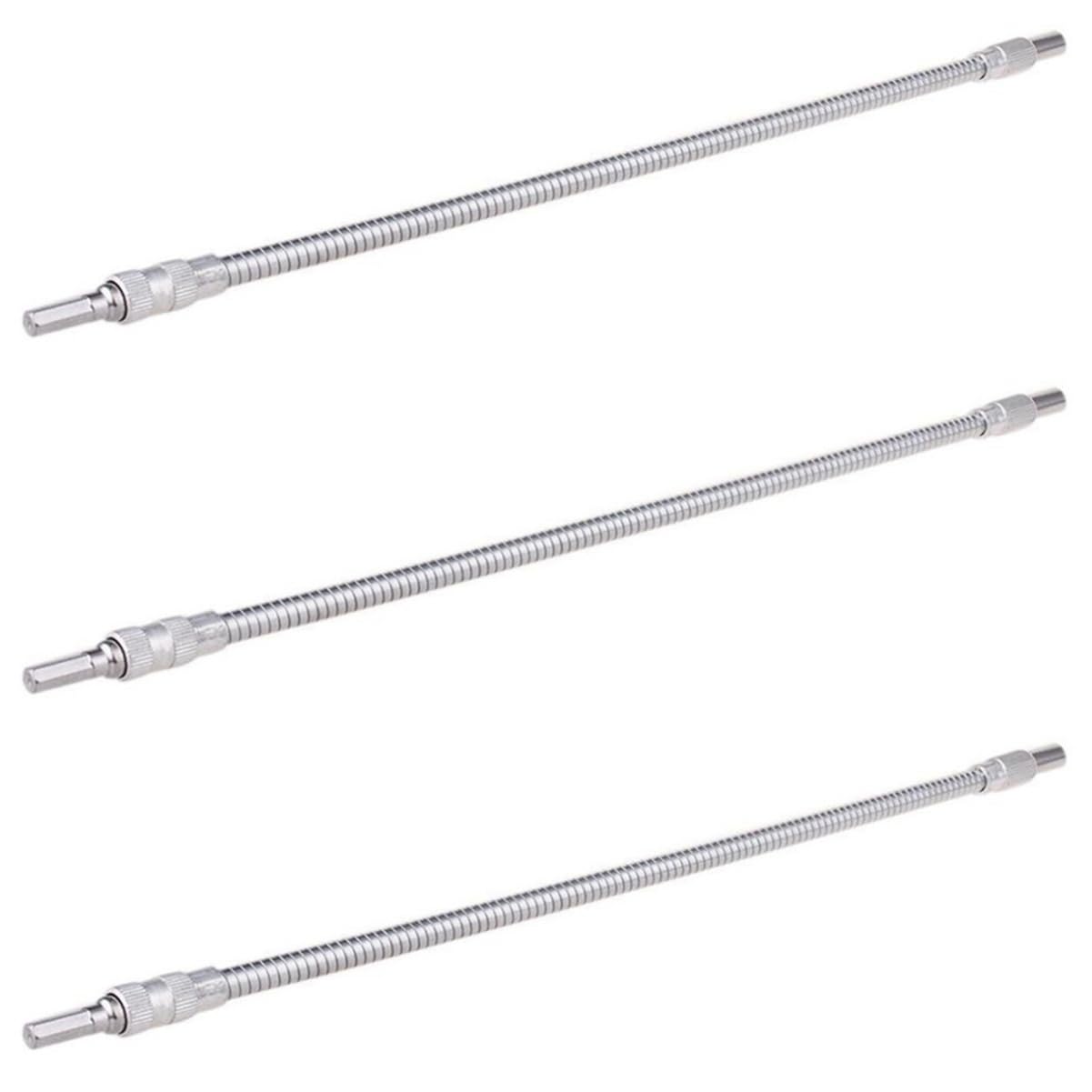 Hemobllo 3pezzi Prolunga Flessibile Per Trapano Astina Per Cacciavite Per Spazi Ristetti Officina e Casa Design Resistente Testa Gradi
