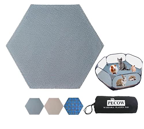 Pecow Waschbare Sechseckige Laufstall-Unterlage