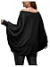 WDIRARA Women's Plus Size Off The Shoulder Long Sleeve Sweater Pullovers Black 1XL