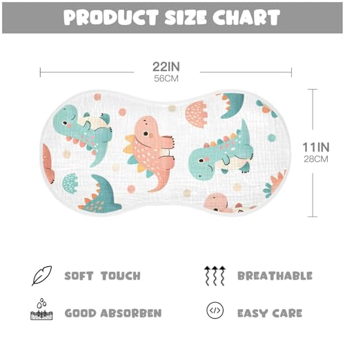 Muslin Burp Cloth for Baby 1PC Cute Little Dinosaurs Super Absorbent Burping Cloths, Bibs for Newborn Boys Girls4