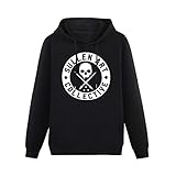 do not tumble dry. Men\'s Sullen BOH Solid Black Tattoo Skull Clothing Hoodies Long Sleeve Pullover Loose Hoody Sweatershirt Size L Black