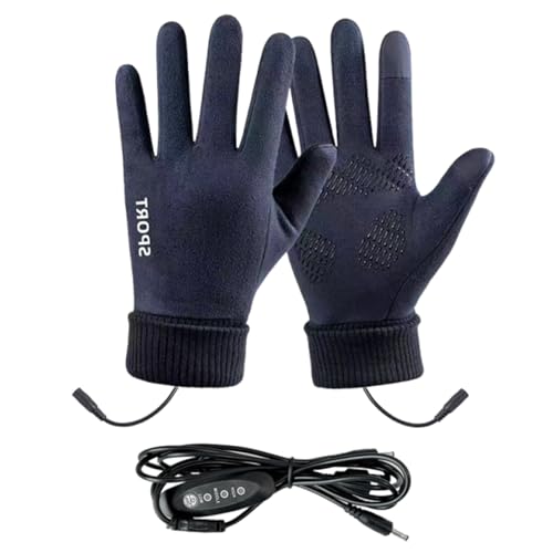 Guantes térmicos para hombre, guantes de caza con calefacción USB, pantalla táctil, 3 ajustes de temperatura, guantes para caza, clima frío, conducción, correr, motociclismo, senderismo
