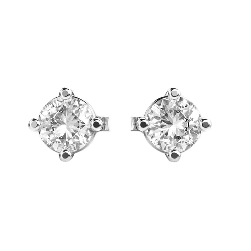 Clous d'oreilles argent 925 sterling plaqué or rond 0,6 ct