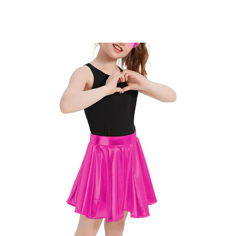 Jupe de danse métallique rose pour filles âgées de 9 à 10 ans
