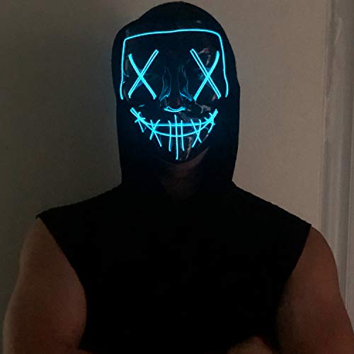 image for Poptrend Halloween Mask LED Light up Mask for Festival Cosplay Hallowe