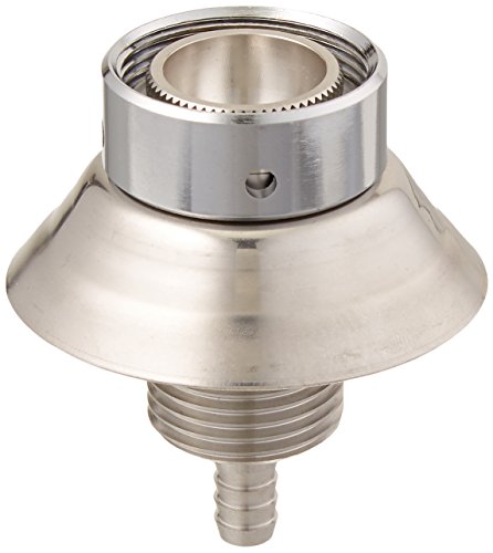 Draft Warehouse 1-3/4 Inch Long Beer Nipple Shank, Stainless Steel (SS304) with Stainless Steel Flange, 3/6-Inch Bore