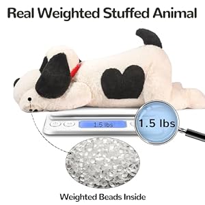 15" Black & White Weighted Dog Stuffed Animals - 1.5 lbs Small Cute Plush Puppy Pillow for Boys & Girls, Soft Gift for Kids and Adults 15″ Black & White Weighted Dog Stuffed Animals – 1.5 lbs Small Cute Plush Puppy Pillow for Boys & Girls, Soft Gift for Kids and Adults