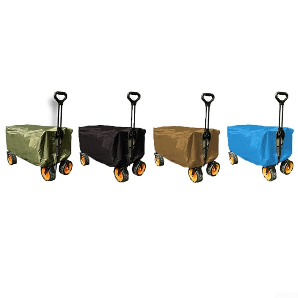 Housse de protection imperméable pour chariot de jardin pliable, tissu Oxford 210D, protection contre la poussière, la pluie, pour courses (noir)