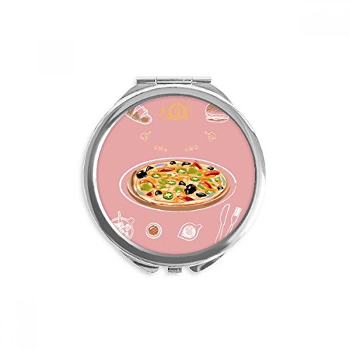 Miroir maquillage de poche portable rond multicolore avec glace claire