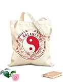 AILOONG Bolsa de tela con correa de cincha equilibrio permanecer tokio japón yin yang continuar Tela de 340g/m² de grosor Bolsa para dibujar