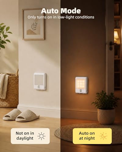 EZVALO Rechargeable Motion Sensor Night Lights, Stick-On Battery Operated LED Night Light with Magnetic, 5-30LM Dimmable, 3 Color Temps, Portable Stair Lights for Hallway, Bathroom, Bedroom (4 Packs) - image 5