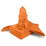 TableLinensforLess 20x20 Inch Hemmed SimplyPoly XL Cloth Napkins Set of 12 (Pumpkin Orange)