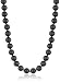 Sterling Silver 8mm Black Onyx Bead Necklace, 36"
