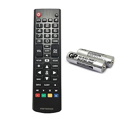 AKB75095330 Replacement Remote for lg tv 28LJ400B 32LJ500B 28MT42DF 43LJ5000 43LJ500M 24LH4830 28LJ430B 32LJ500 32LJ500UB 24LJ4840 28LJ400BPU 47LN5400 49LJ5100 with GP Alkaline 2 Batteries