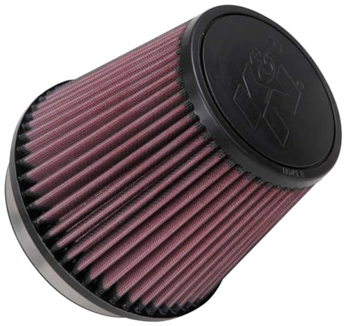K&N High-Flow Original Lifetime Universal Clamp-On Air Filter: High Performance, Premium, Washable: Flange Diameter: 5 In, Filter Height: 5.5 In, Flange Length: 1 In, Shape: Round Tapered, RU-5147