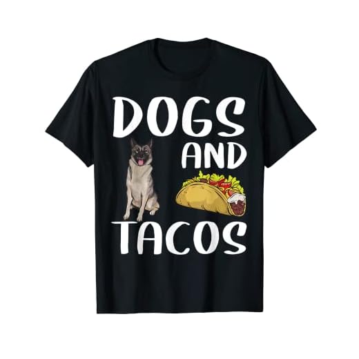 Dogs And Tacos Norwegian Elkhound Mexican Food Lovers T-Shirt
