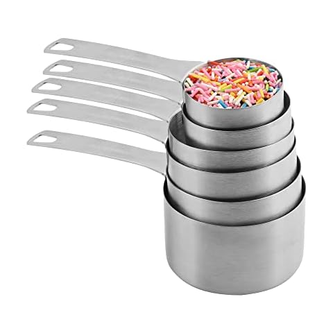 Hotsyang Measuring Cups Set,Measuring Cups Stainless Steel Set of 6 Pcs, Measuring Cup Set Dishwasher Safe for Cooking&Baking,Nesting Measuring Cups for Kitchen, Bakers Measuring Cups Set,Dry&Liquid Cover