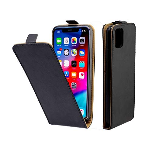 Étui flip vertical haut et bas iPhone 11 Pro Max coque rigide noire