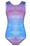 Rundhalsausschnitt, Kreuzgurte verlaufen über den Cutout Rücken.Leichtes design, weich und schnell trocken, hautfreundlich und dehnbaren Stoff, angenehm zu tragen.Alle bringen ihre exquisite Verarbeitung zum Besten aus, Ihre süßen Mädchen werden die glänzendsten Sportler der Klasse sein.