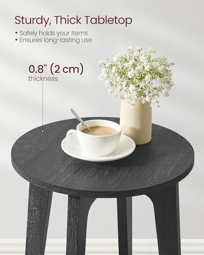 Image of VASAGLE MAEZO Collection - Side Table, 2-Tier Small Round End Table, Nightstand with Tapered Legs, Curved Transitions, for Small Spaces, Living Room, Bedroom, Charcoal Gray ULET283T22