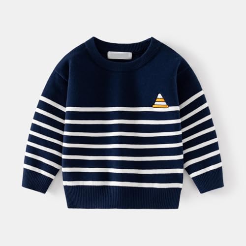 Toddler Boys Girls Striped Crewneck Sweaters Long Sleeve Kids Fall Winter Cute Knit Pullover Jumper Tops for 1-8 Years2