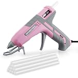 WORKPRO Hot Glue Gun with 10pcs Glue Sticks (11x200mm), 60/100W Dual Temperature, Heavy Duty Glue Gun with Less-Drip Nozzle for Crafting and DIY, White
