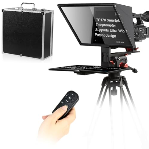 Amecke カメラ プロンプター TP170 テレプロンプター 17インチ HDディスプレイ アルミニウム合金製 簡単組み立て プロンプター iPad/iphone/Android/デジタル一眼レフ/カメラ適用 ビームスプリッター 70/30ガラス採用