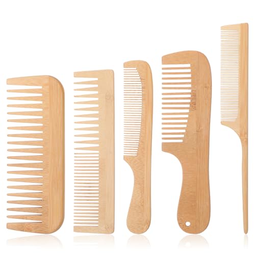 Set de 5 Peines de Bambú Natural YUXIANLB miniatura 1