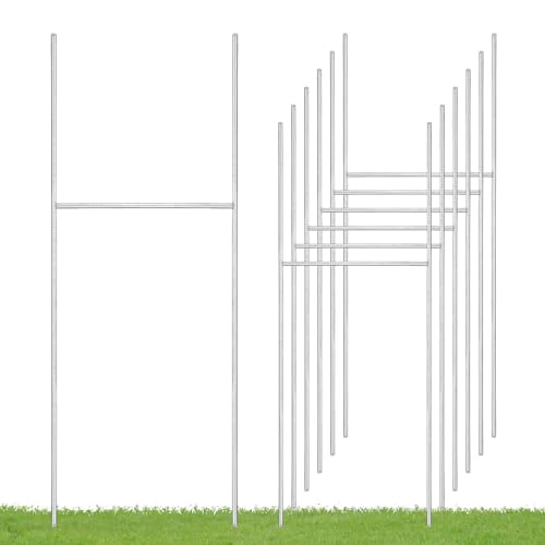 6 Pack Yard Sign Stakes 17X7.5 INCH H Frames Yard Stakes for Signs for Ground Outdoor Metal Yard Sign Holder for Corrugated Plastic Sign Blank Lawn Sign Estate Garage Sale Outdoor Decor