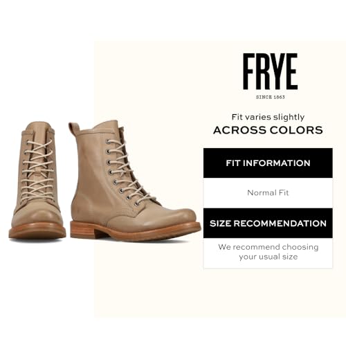 Image of Frye Veronica Women's Combat Boots Crafted from Hand-Burnished Vintage Italian Leather with Genuine Stitch-Down Welt Construction and Leather Lining - 6 inch Shaft Height