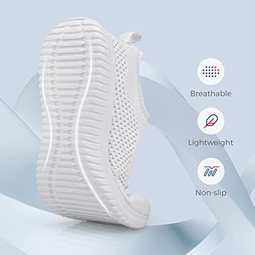 Image of Flysocks Slip On Sneakers for Women-Non Slip Gym Sports Shoes Lightweight Comfortable Walking Tennis Shoes White 11