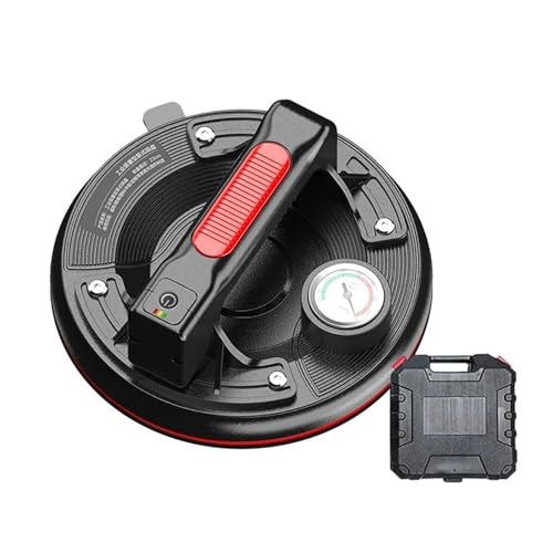 Suction Cups for Glass, Electric Vacuum Suction Cup with Smart Pressure Gauge 220Kg Bearing Capacity Automatic Powerful Ceramic Tile Glass Lifter 8inch,Granite & Glass Lifting