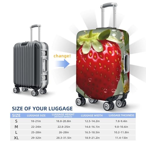Luggage Cover Elastic Washable Suitcase Protector Lovely Strawberry Suitcase Covers for Luggage 18-32 Inch Portable Travel Luggage Covers Sleeve Dust-proof Anti-Scratch Baggage Covers2