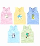 Lush Plush Baby Boys Relaxed Fit Colour Printed Cotton Vest | Lightweight, Breathable | Ganji | Banian | Baniyan | Kids Sando for Infant Newborn Toddler (6-9 Months)