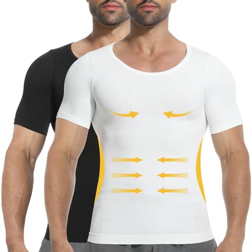 Mens Compression Shirts Short Sleeve, Gynecomastia Undershirt, Slimming Tank Top, Shapewear Vest