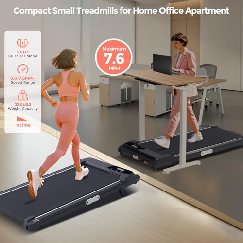 Walking Pad Treadmill with Handle Bar and Incline, 0.6-7.6MPH Electric Treadmill for Home Small, 350LB Mini Small Treadmills with Handles, 3.0HP Portable Treadmills for Home Exercising, Model V305 - Image 5
